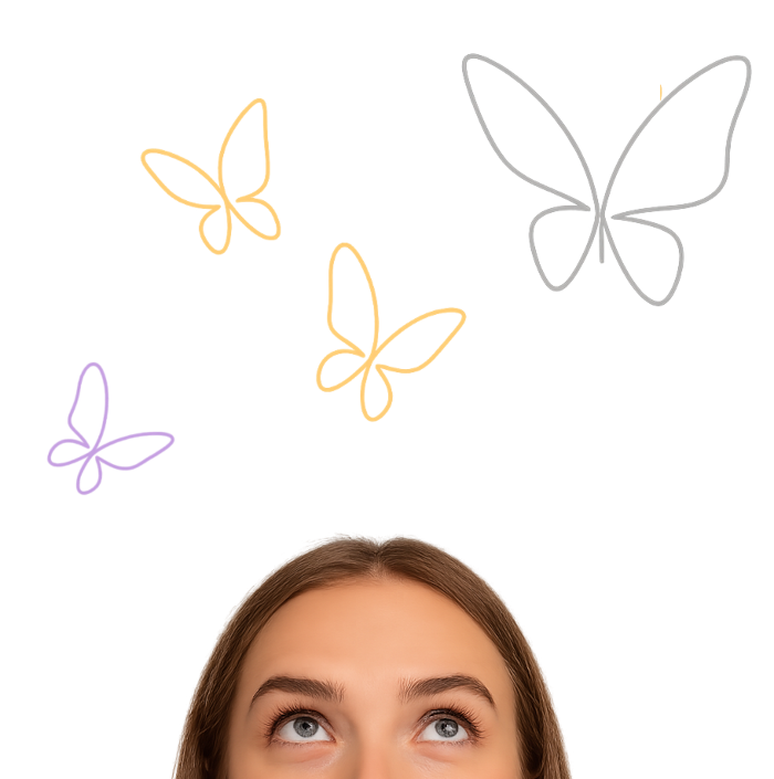 yeux vers le haut regardant des paillons